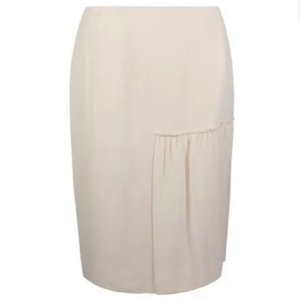 Ferragamo Cream Silk Midi Skirt